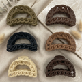 Matte Chain Link Hair Claw Clips Set - 6 Pack Large 4.5 Inch Non-Slip Neutral Tone Jaw Clips for Thick Thin Hair, Strong Hold Fashion Hair Accessories for Women