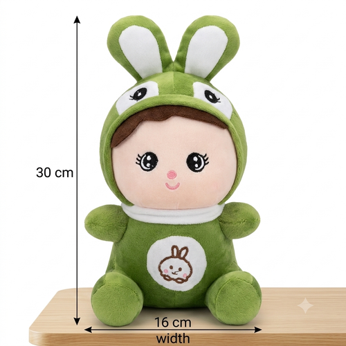 Cute Bunny Costume Plush Doll - 30cm Ultra Soft Baby Stuffed Toy