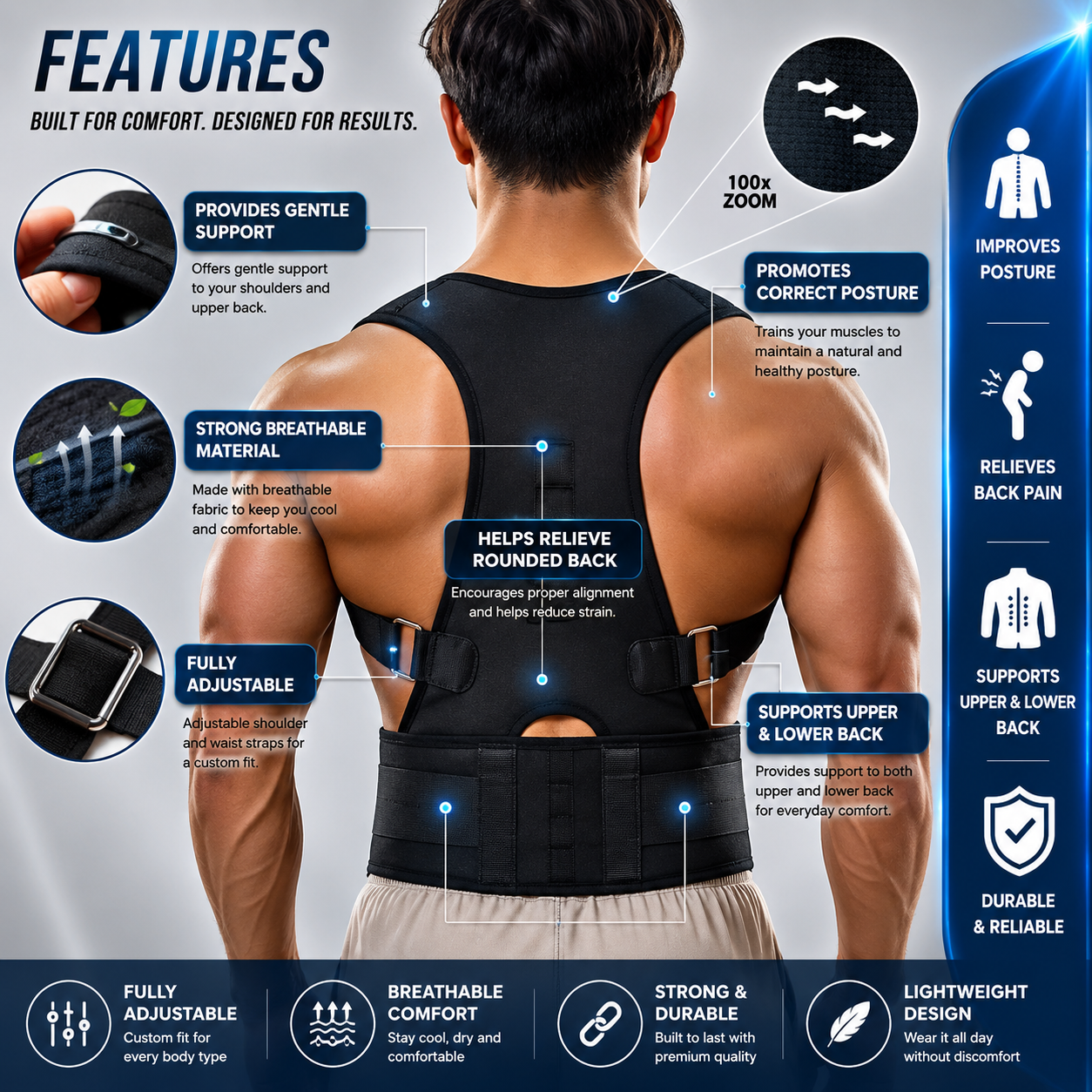 Premium Posture Corrector Belt for Men & Women