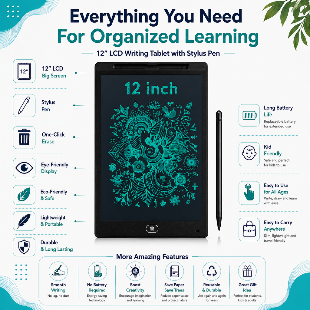 12-inch Large LCD Writing Tablet for Kids & Adults