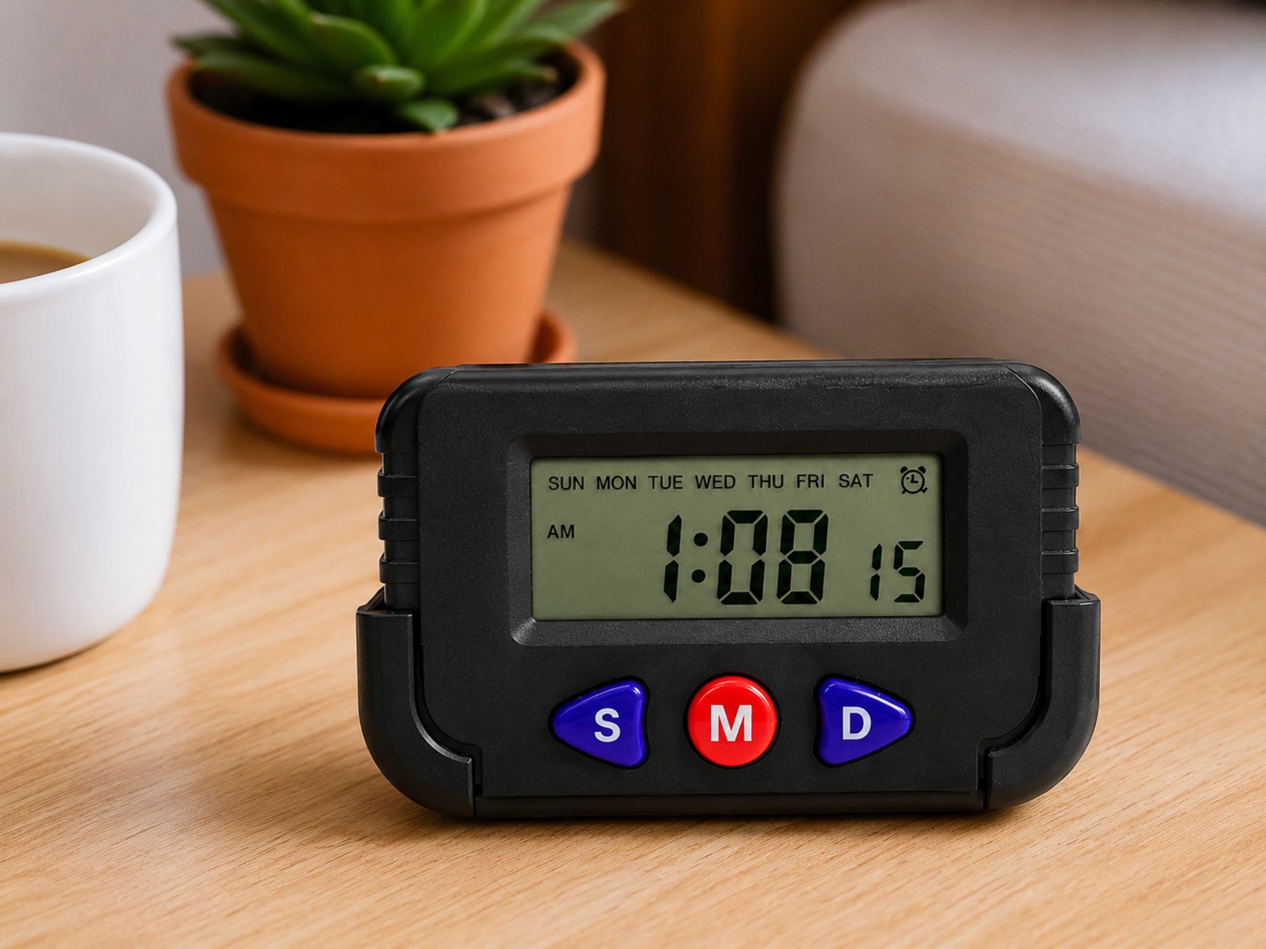 COMBO PACK Digital Dashboard Stopwatch Timer - Compact Car Clock with LCD Display