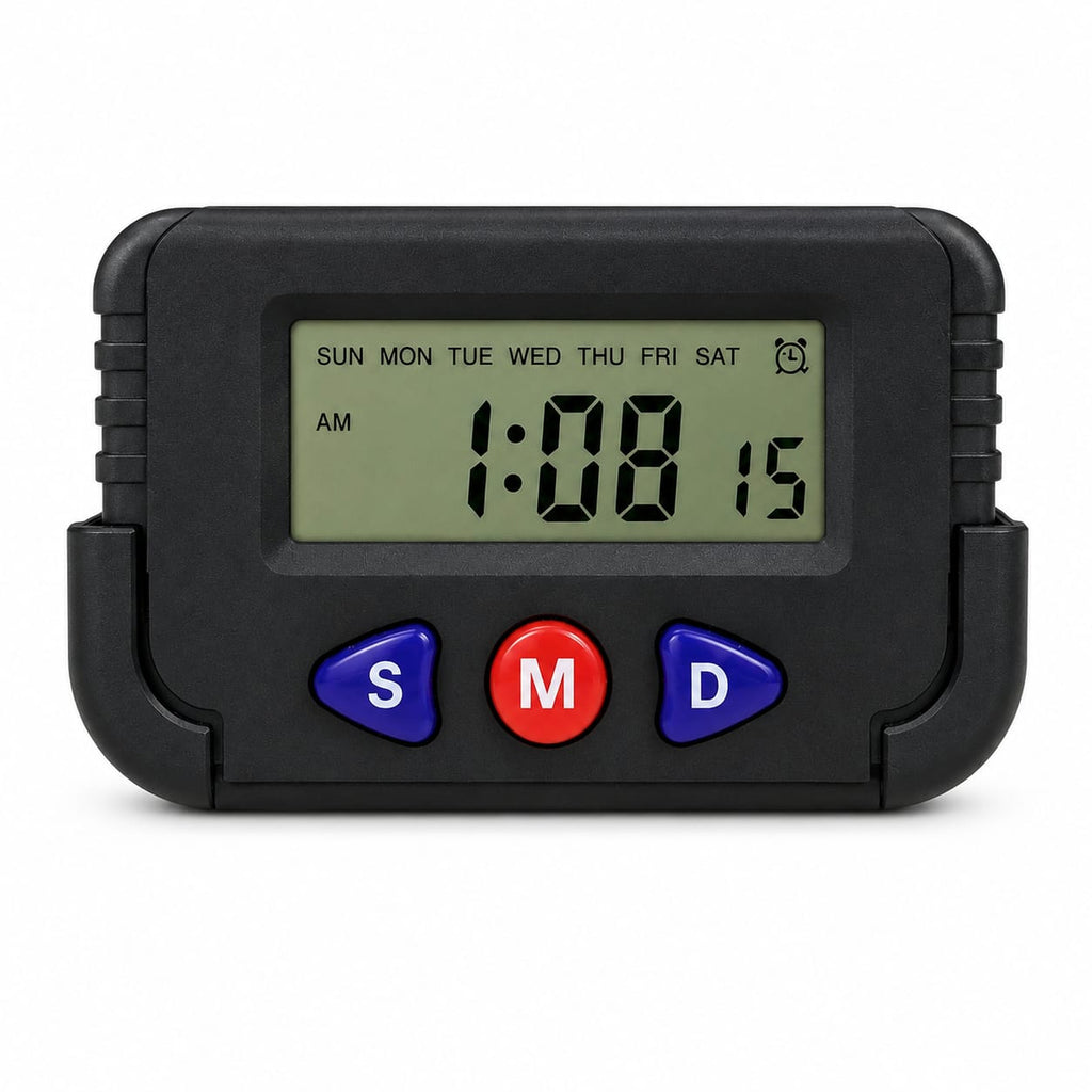 2-in-1 Digital Table Clock & Mini Timer Combo with Alarm, Date, Temperature & Snooze | Nexiva Zen